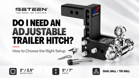 Do I need an adjustable trailer hitch guide featuring a GETEEN tri-ball adjustable trailer hitch with receiver size and drop height options.