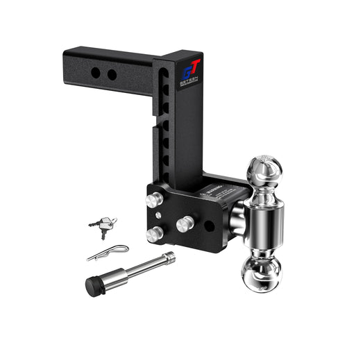 GETEEN Trailer Hitches, Adjustable Trailer Hitch Ball Mount - Fits 2.5" Receiver, Dual Ball (2" x 2-5/16"), 7" Drop, 15,000 GTW - GT25072B