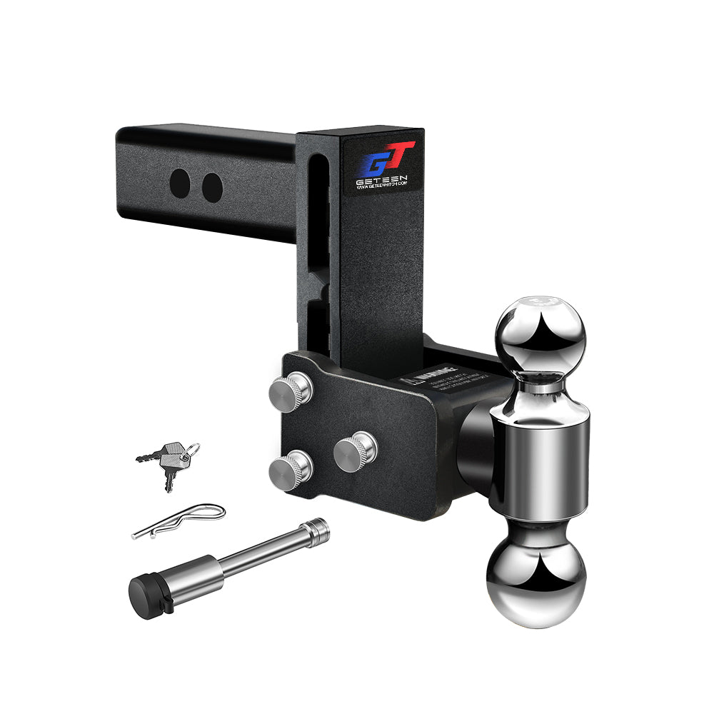 GETEEN Trailer Hitches, Adjustable Trailer Hitch Ball Mount - Fits 2.5" Receiver, Dual Ball (2" x 2-5/16"), 5" Drop, 18,000 GTW - GT25052B