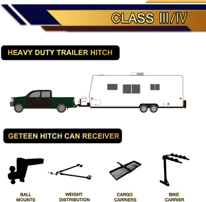 Geteen Class III Trailer Hitch, Tow Hitch 2 Inch Receiver Compatible with (2014-2019) Toyota Highlander, Multi-Fit Hitch to Receive Ball Mount Cargo Carrier Bike Rack Tow Hook