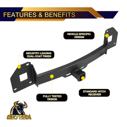 Trailer Hitch Compatible with Tesla Model Y 2020-2025, 2-inch Tow Hitch Receiver, Black Trailer Hitch Kit, Anti-Rust Gloss Black Powder Coat Tow Hitch