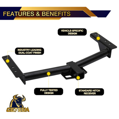 Class 3 Trailer Hitch for Ford Transit-150,Transit-250, Transit-350, 2-inch Hitch Receiver, Black Trailer Hitch Kit, Anti-Rust Gloss Black Powder Coat Tow Hitch