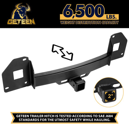 Trailer Hitch Compatible with Tesla Model Y 2020-2025, 2-inch Tow Hitch Receiver, Black Trailer Hitch Kit, Anti-Rust Gloss Black Powder Coat Tow Hitch