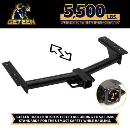 Class 3 Trailer Hitch for Ford Transit-150,Transit-250, Transit-350, 2-inch Hitch Receiver, Black Trailer Hitch Kit, Anti-Rust Gloss Black Powder Coat Tow Hitch
