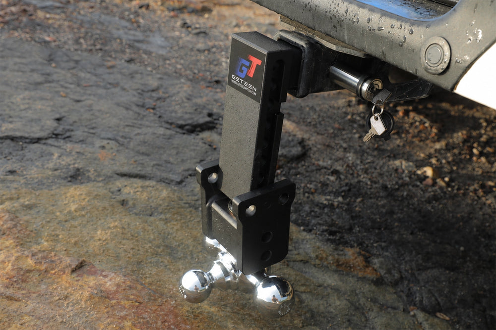 GETEEN tri-ball adjustable hitch built for heavy-duty towing with boats, campers, utility trailers, and equipment trailers.