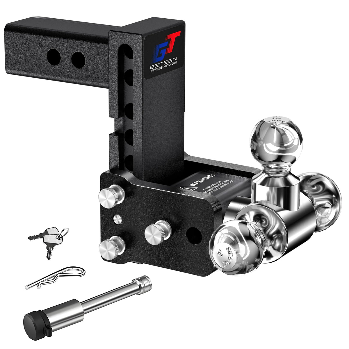 GETEEN Adjustable Drop Hitch, 2" Receiver, Tri-Ball, 5" Drop, 10,000 lbs