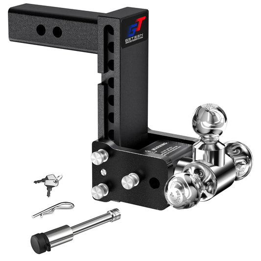 GETEEN Adjustable Drop Hitch, 2.5" Receiver, Tri-Ball, 7" Drop, 18,000 lbs
